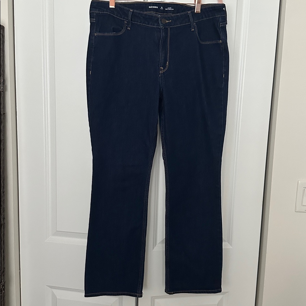 Old Navy Mid-Rise Boot-Cut Jeans - Dark Blue 14S